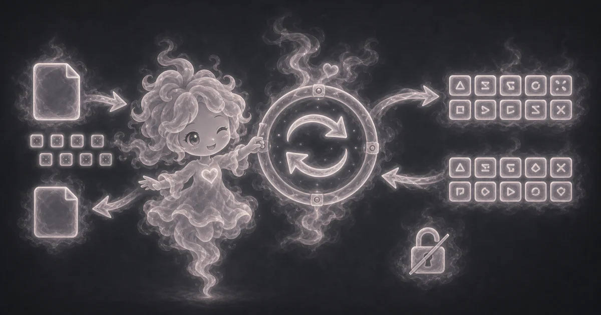 Base64 Encode / Decode artwork matches the live workflow: choose encode or decode, turn UTF-8 text into Base64, decode valid Base64 back to text, and remember it is not encryption. Smoke mascot encoding Hello tools into SGVsbG8gdG9vbHM= and decoding it back, with UTF-8 bytes, Base64 padding, and not-encryption warning cards.