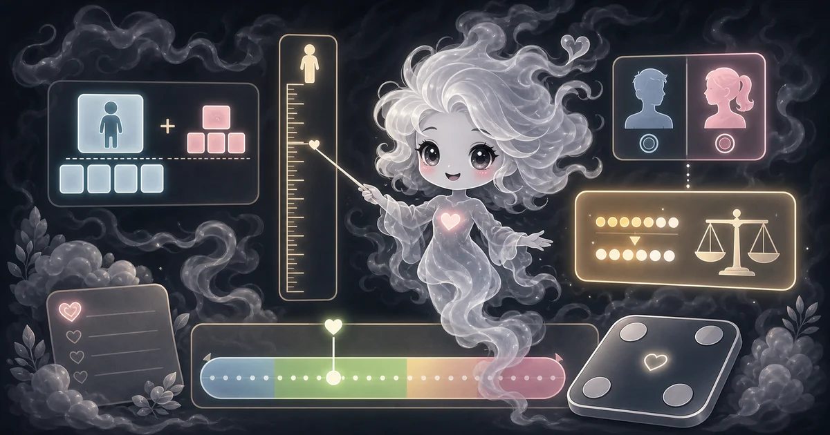 Ideal Weight Calculator artwork matches the live workflow: enter formula sex and height, estimate Devine reference weight, and compare it with the adult healthy BMI range. Smoke mascot comparing a Devine ideal weight estimate with 74.99 kg, 56.91 kg, and adult BMI range cards.