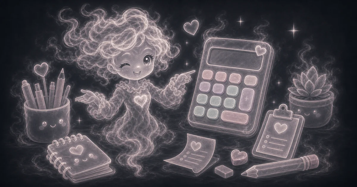 Kawaii Calculator artwork matches the live tool workflow: a cute pastel calculator for quick everyday math. Use it with the calculator, examples, and result notes. Illustration for Kawaii Calculator showing a cute pastel calculator for quick everyday math.