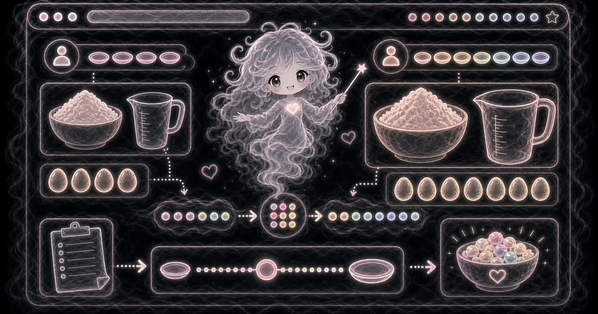 Recipe Scaler artwork matches the live tool workflow: scale one recipe ingredient from original servings to the servings you want to make. Use it with the calculator, examples, and result notes. Illustration for Recipe Scaler showing scale one recipe ingredient from original servings to the servings you want to make.