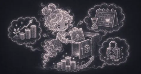 Smoke mascot checking a CD screen with $10,000 deposit, 4.25 percent APY, 12-month term, $425 interest, $10,425 maturity value, and a 3-month penalty card.