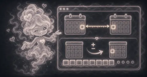 Smoke mascot beside two calendar grids and add-subtract controls for the Date Calculator.