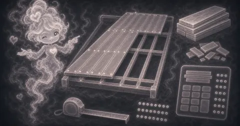 Illustration for Deck Board Calculator showing estimate deck boards, fastener rows, deck screws, and optional board cost from deck and board dimensions.