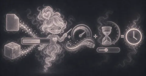 Illustration for Download Time Calculator showing estimate how long a file, game, backup, or update will take to download.