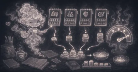 Illustration for GPA Calculator showing estimate GPA from course credits and letter grades on a common 4.0 scale.