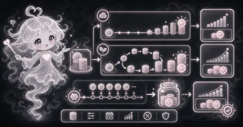 Smoke mascot comparing simple and compound interest screens with $1,000 principal, 5 percent annual rate, 3 years, $150 interest, and compound-growth cards.
