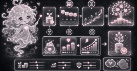 Smoke mascot beside panels for starting money, monthly deposits, time, growth path, contribution and risk sliders, and a final investment plant.