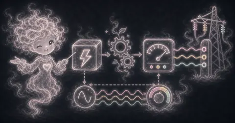 Illustration for Kilowatts to Amps Calculator showing convert kilowatts to amps with voltage, phase, power factor, and efficiency.