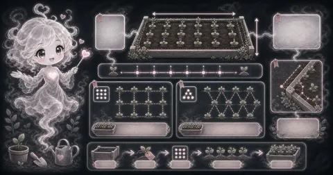 Guide image for Plant Spacing Calculator showing estimate plants needed for a bed from bed size, plant spacing, and with example inputs and result notes.