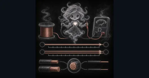 Illustration for Wire Resistance Calculator showing estimate copper wire resistance from AWG size, length, and conductor count.