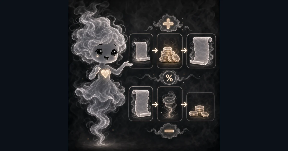 VAT Calculator guide artwork supports the walkthrough by showing add-VAT and remove-VAT examples beside rate, invoice, exemption, reverse-charge, and country-rule cautions. Smoke mascot explaining VAT add and remove examples with $100 net to $120 gross, $120 gross to $100 net, 5 percent rate notes, and invoice cautions.